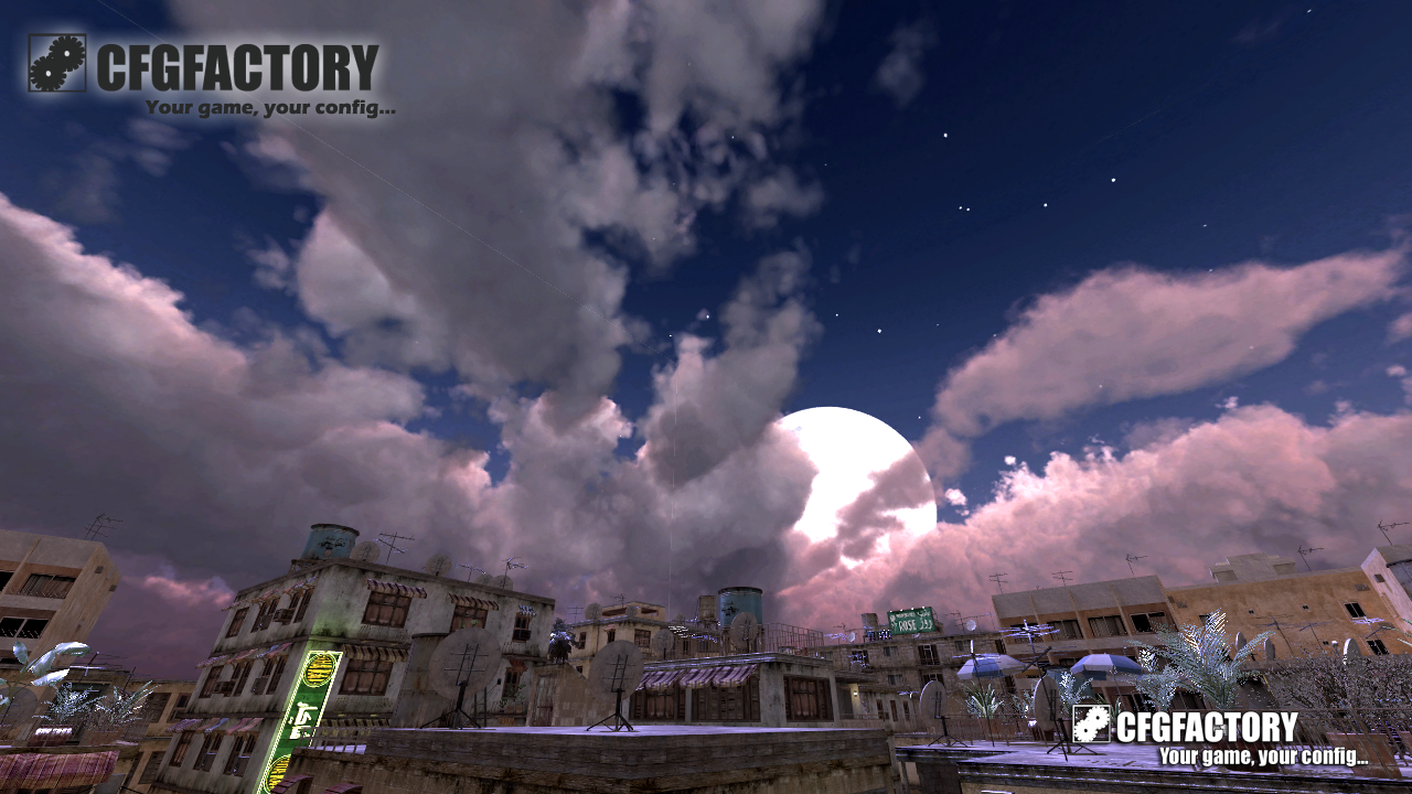 Night sky with big moon
