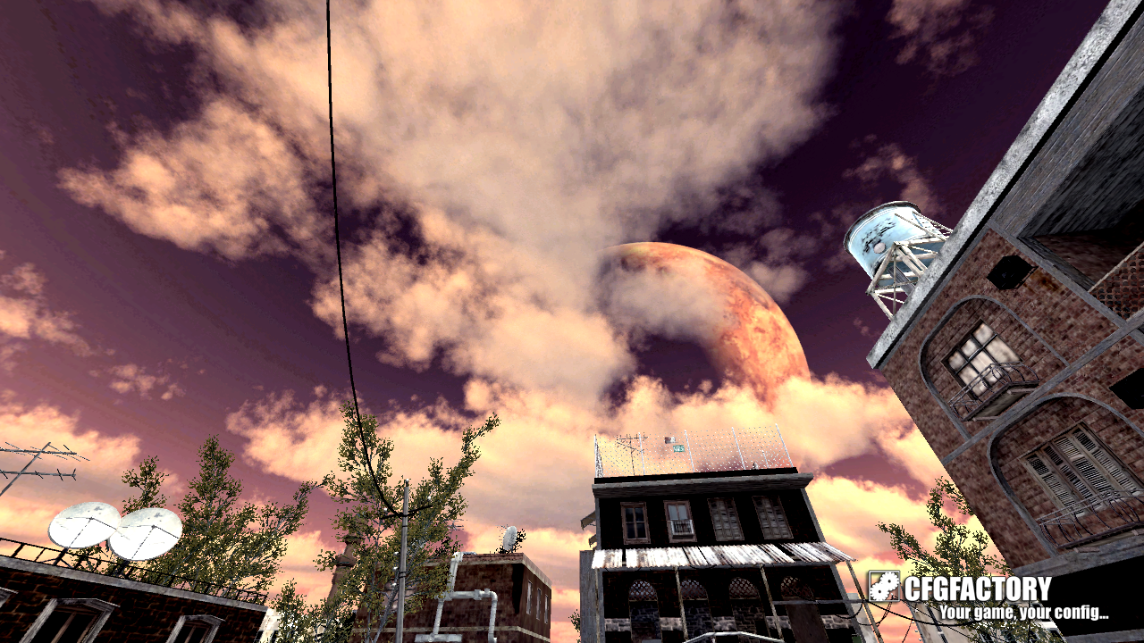 Sunset sky with moon
