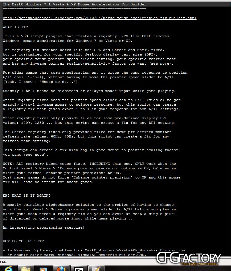 MarkC Windows7/Vista/XP Mouse Fix