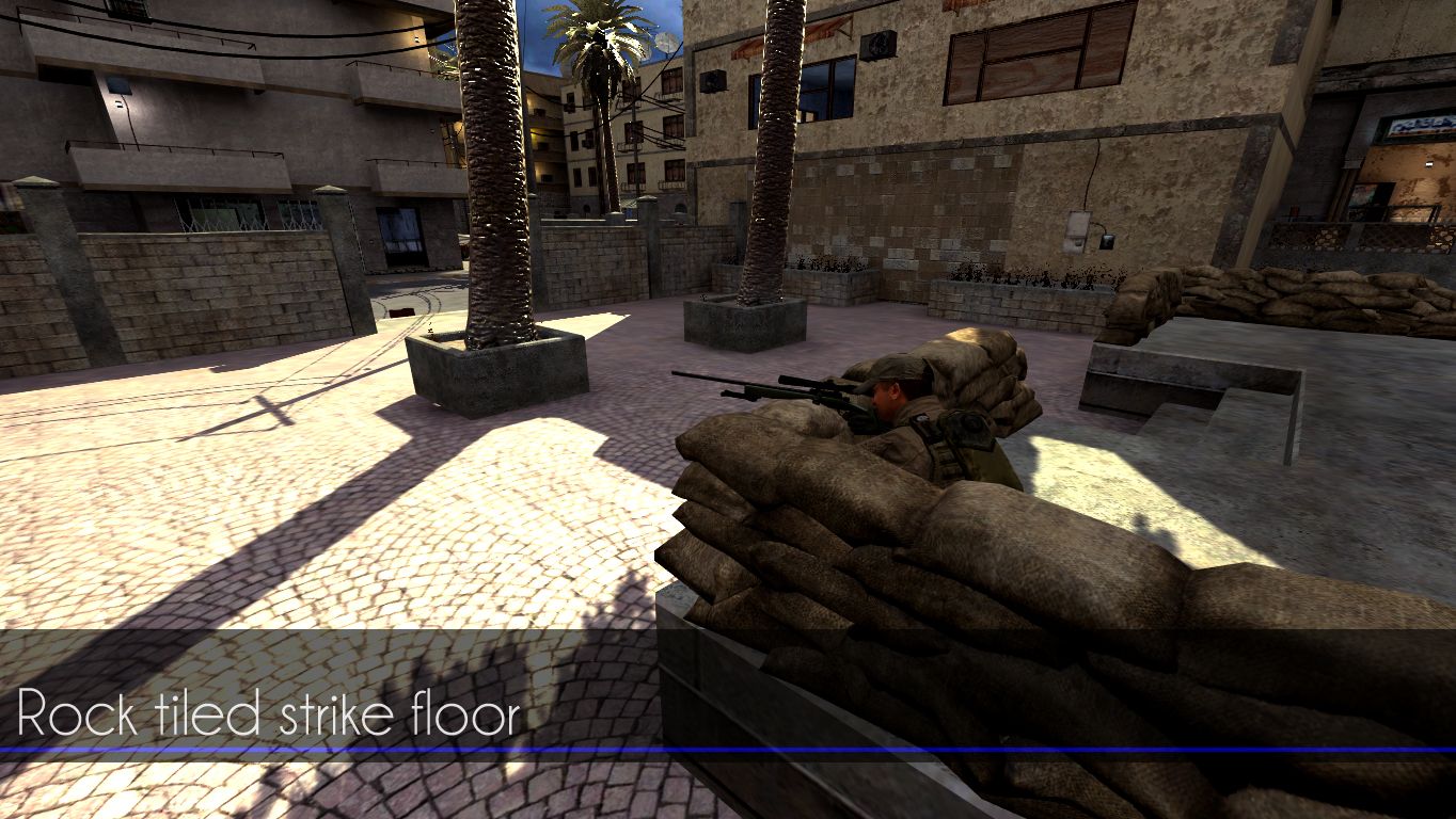 Rock tiled strike floor