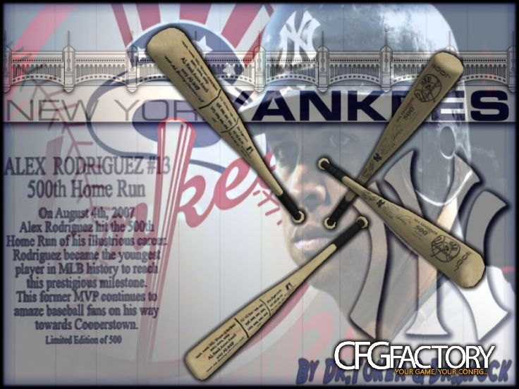 2007 A.Rod 500th Home Run Limited Edition bat