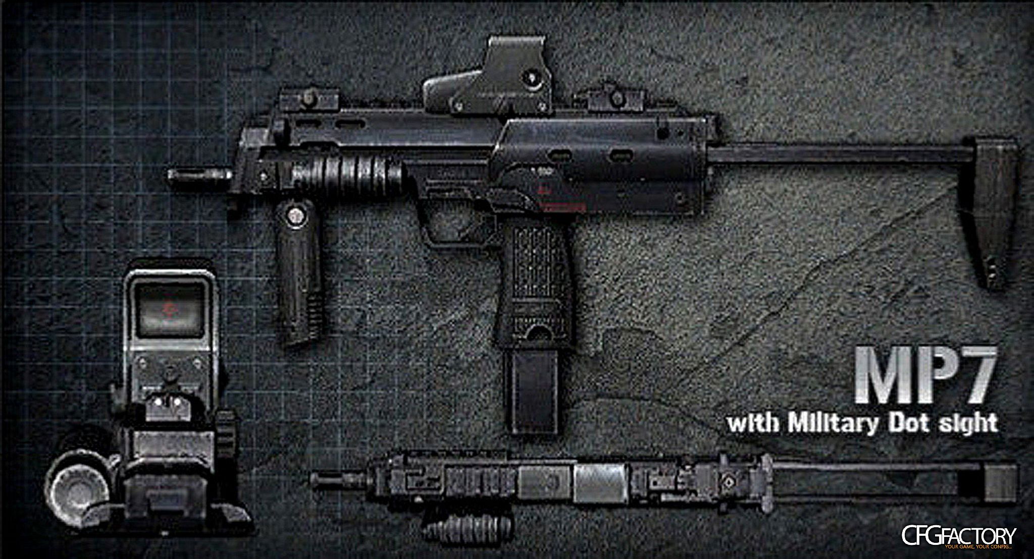 MP7 with Military Dot Sight + Options Updated v5