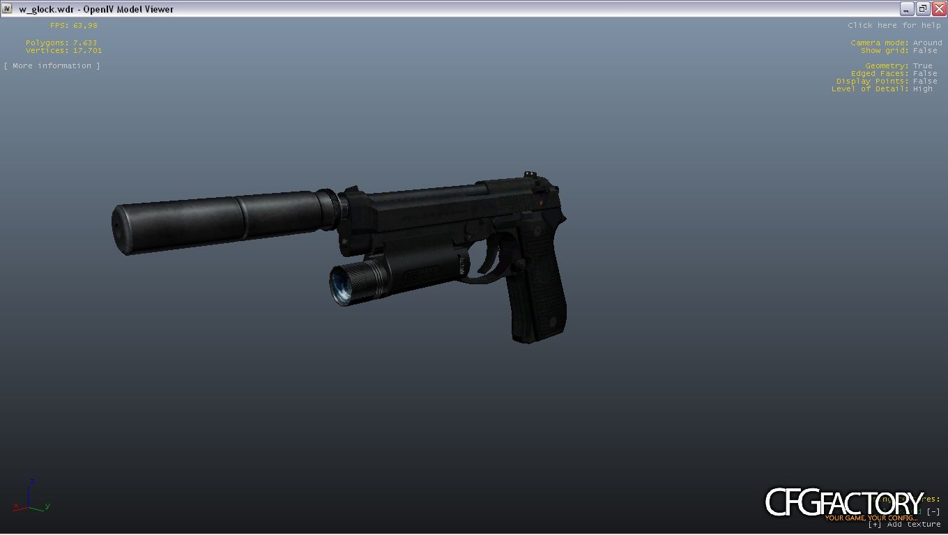Beretta 92 Silenced with Flashlight