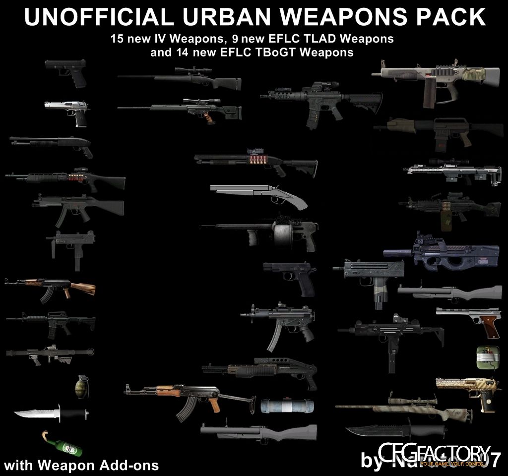 Unofficial Urban Weapons Pack New Update + Bonds W