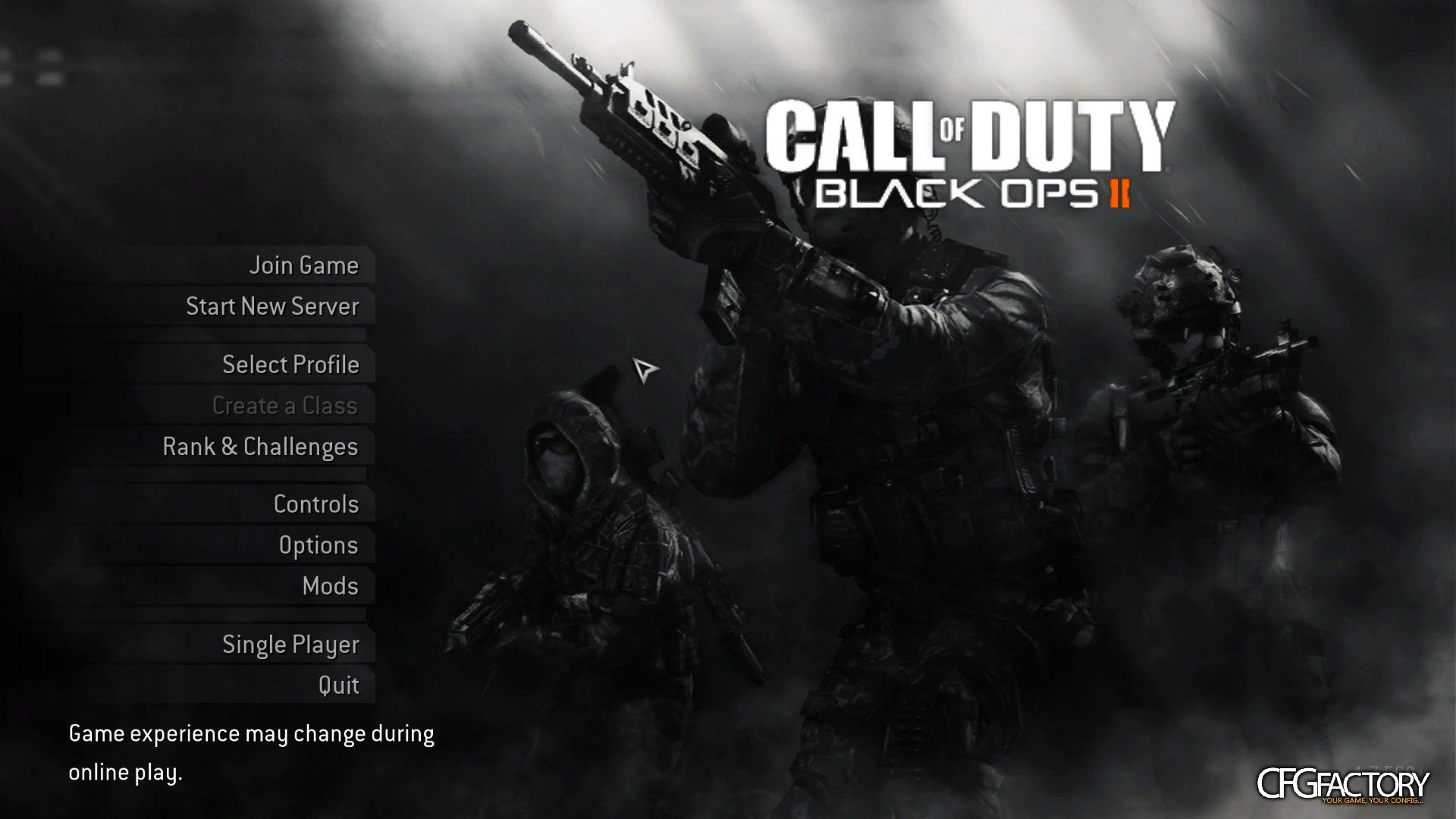 Black Ops 2 menu