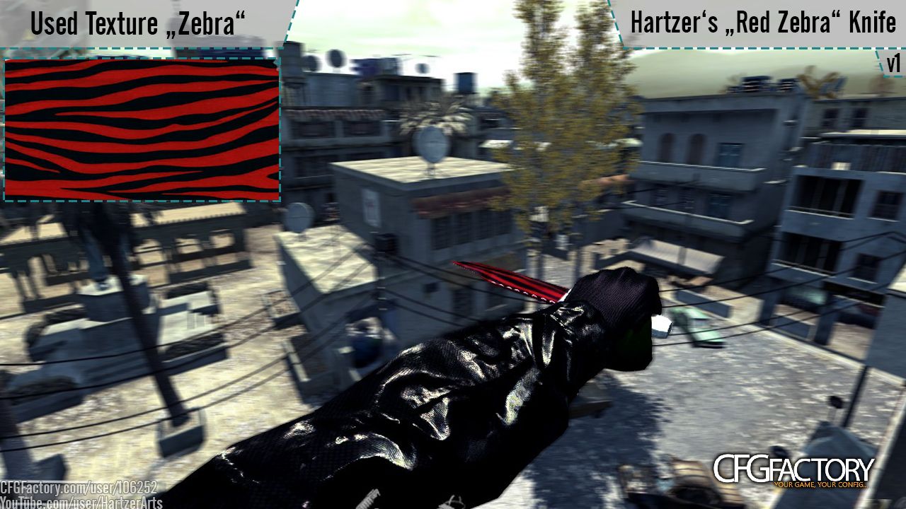Knife Red Zebra