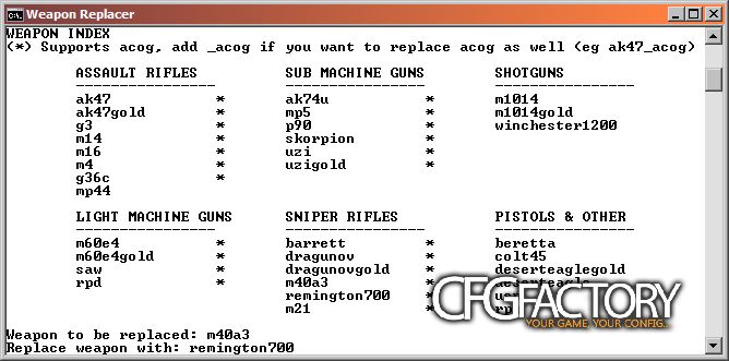 Weapon Replacer (for demos)