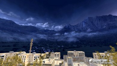 Cloudy mountains sky