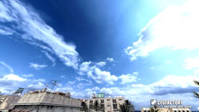 Blue real cloudy sky