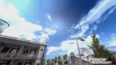 Blue real cloudy sky