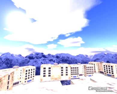 Blue mountain sky
