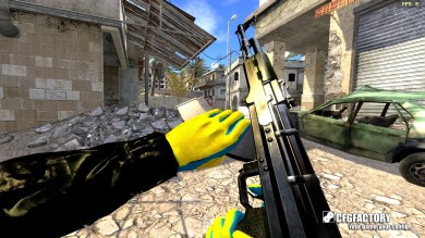 Yellow Blue Gloves