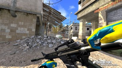 Yellow Blue Gloves