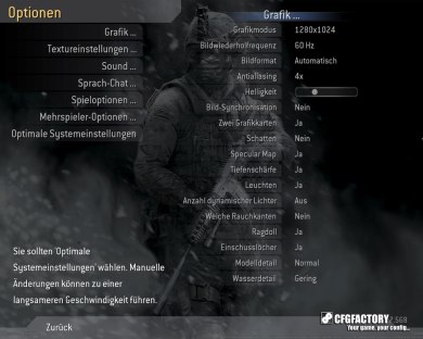 Modern Soldier Menu