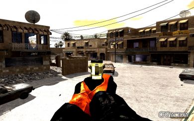 Orange/black gloves