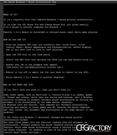 MarkC Windows7/Vista/XP Mouse Fix
