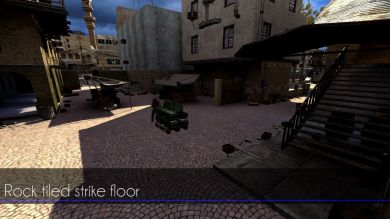 Rock tiled strike floor