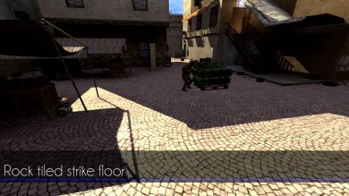 Rock tiled strike floor