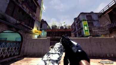 white/green Digital Camo Gloves