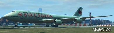 Boeing 747-8I with detailed cockpit.
