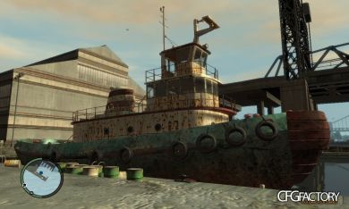 Realistic Rusty Tugboat