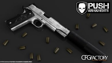 [PUSH] Silver Colt 1911 Suppressed					<img src