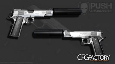 [PUSH] Silver Colt 1911 Suppressed					<img src