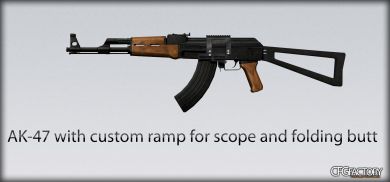 AK-47 with custom ramp for scope and folding butt
