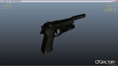 Beretta 92 Silenced with Flashlight