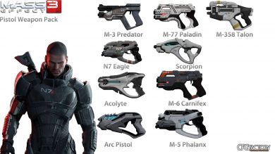Mass Effect 3 Pistol Weapon Pack