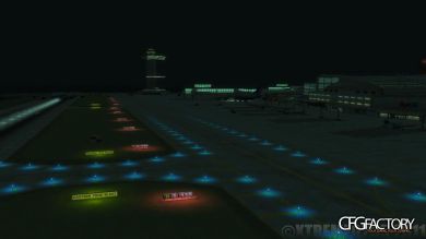 Illuminated Airport Taxiway