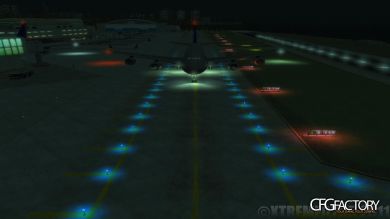 Illuminated Airport Taxiway