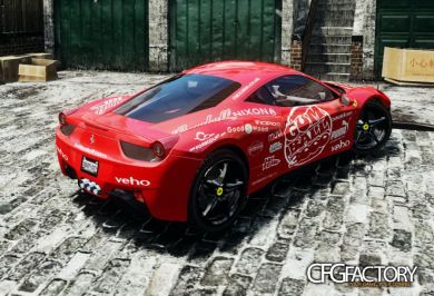 2010 Ferrari 458 gumball 3000 paintjob