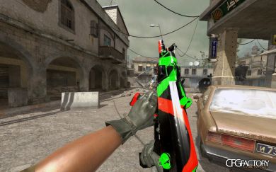 AK-74u Green and Red
