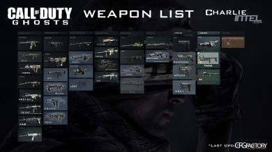 Call of duty Ghosts weapons