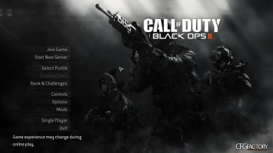 Black Ops 2 menu