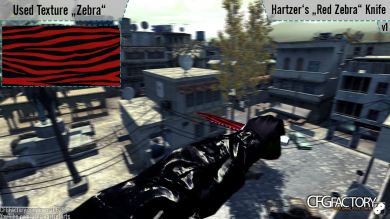Knife Red Zebra